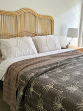 Load image into Gallery viewer, Cinnamon & Cream Palm Kantha Quilt ~ Queen | King