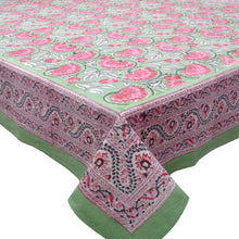 Load image into Gallery viewer, Sage Green & Pink Floral ~ Tablecloth