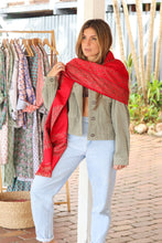 Load image into Gallery viewer, Watermelon Bina Wool Scarf ~ Shawl