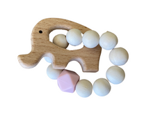 Load image into Gallery viewer, Wood & Silicone Baby Teether ~ Elephant