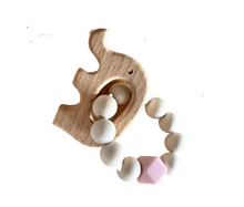 Load image into Gallery viewer, Wood & Silicone Baby Teether ~ Elephant