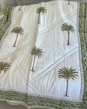 Load image into Gallery viewer, Cot Quilt ~ Cocos Green Palm