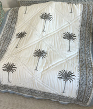 Load image into Gallery viewer, Cot Quilt ~ Cocos Grey Palm
