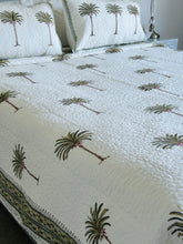 Load image into Gallery viewer, Imperial Green Palm | Quilted Coverlet (Queen ~ King)