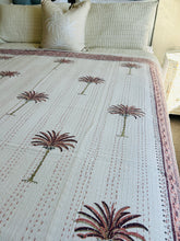 Load image into Gallery viewer, Imperial Earth Pink Palm Kantha Quilt | King Single (One Left)!