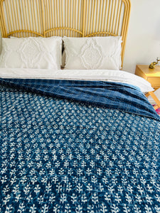 Nalini Indigo Kantha Quilt | Queen ~ King