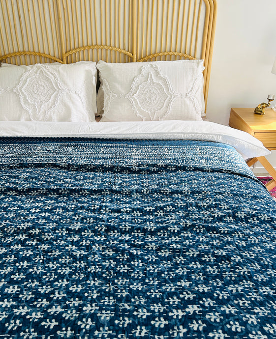 Nalini Indigo Kantha Quilt | Queen ~ King