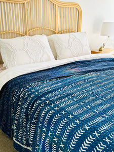 Ramesh Indigo Kantha Quilt  | Queen ~ King