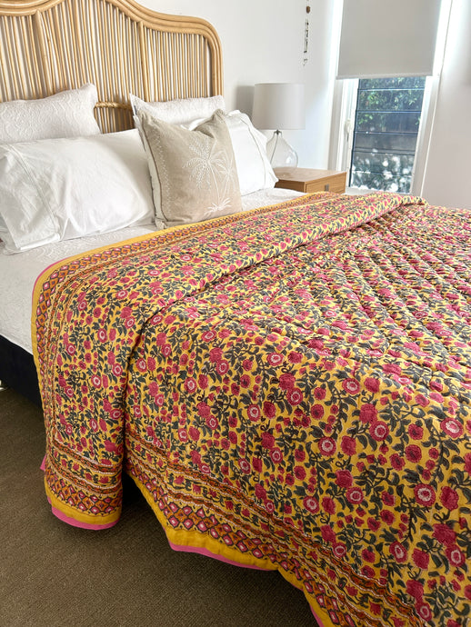 Basanti Cotton Filled Quilt  ~ King