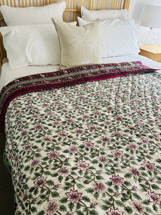 Farah Cotton Filled Quilt  ~ King Single