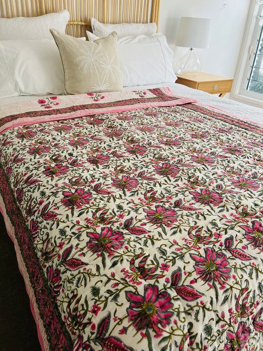 Jasmine Cotton Filled Quilt  ~ King Single