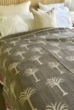 Load image into Gallery viewer, Chai Imperial Palm Kantha Quilt | King ~ Single
