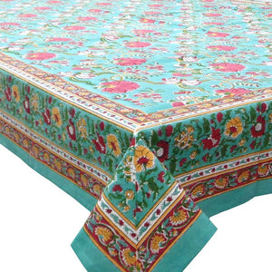 Jade & Red Floral ~ Tablecloth