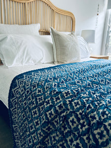 Ramesh Indigo Kantha Quilt  | Queen ~ King