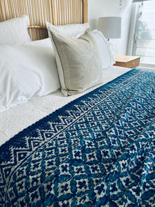 Ramesh Indigo Kantha Quilt  | Queen ~ King