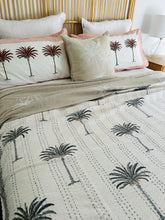 Load image into Gallery viewer, Imperial Grey Palm Kantha Quilt | King ~ Single