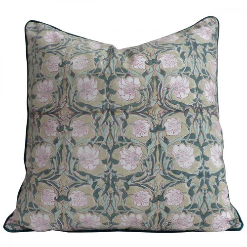 Riana ~ Block Printed Cushion Piped Edges