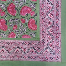 Load image into Gallery viewer, Sage Green &amp; Pink Floral ~ Tablecloth