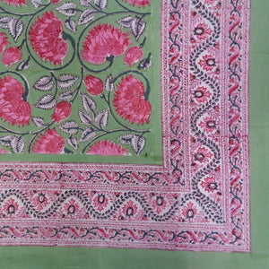 Sage Green & Pink Floral ~ Tablecloth