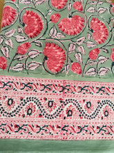 Load image into Gallery viewer, Sage Green &amp; Pink Floral ~ Tablecloth