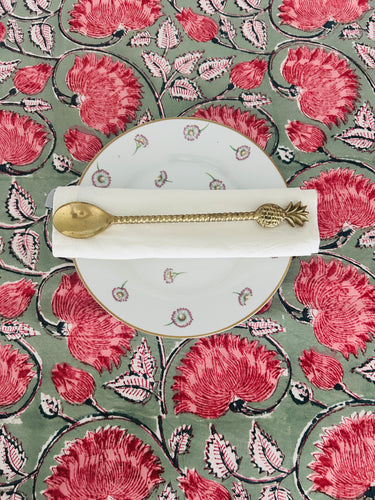 Sage Green & Pink Floral ~ Tablecloth