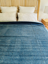 Load image into Gallery viewer, Kushan Indigo Kantha Quilt  | Queen ~ King