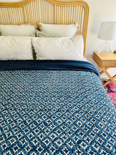 Load image into Gallery viewer, Ramesh Indigo Kantha Quilt  | Queen ~ King