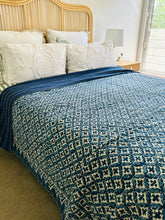 Load image into Gallery viewer, Ramesh Indigo Kantha Quilt  | Queen ~ King