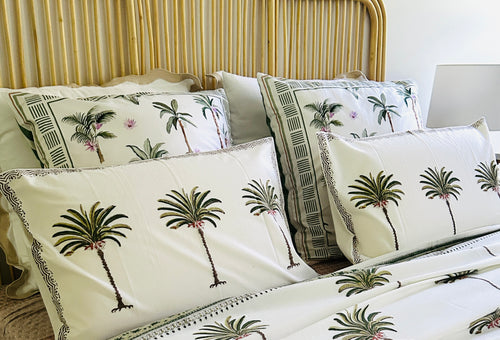 Pillowcase Set - Green Imperial Palm ( Back Soon)