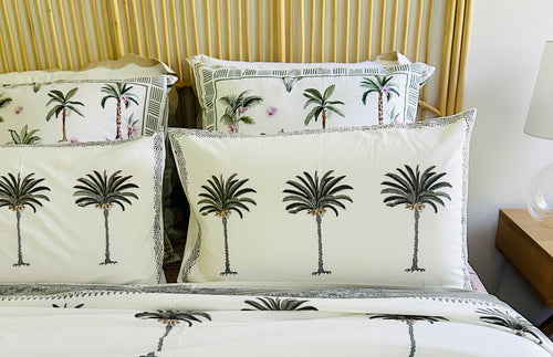 Pillowcase Set - Grey Imperial Palm