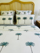 Load image into Gallery viewer, Summer Bedcover Set ~ Imperial Blue Palm  | (QUEEN - KING)