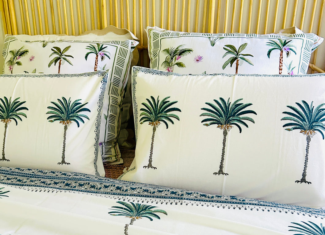 Pillowcase Set ~Blue Imperial  Palm