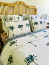 Load image into Gallery viewer, Summer Bedcover Set ~ Imperial Blue Palm  | (QUEEN - KING)