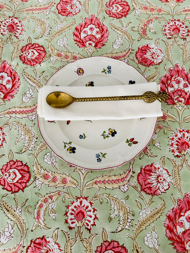 Sage Green & Pink  Floral  ~ Tablecloth