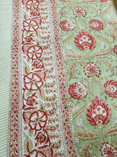 Load image into Gallery viewer, Sage Green &amp; Pink  Floral  ~ Tablecloth
