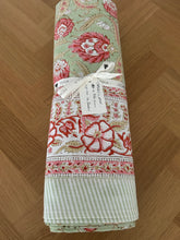 Load image into Gallery viewer, Sage Green &amp; Pink  Floral  ~ Tablecloth
