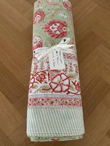 Sage Green & Pink  Floral  ~ Tablecloth