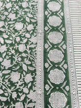 Load image into Gallery viewer, Deep Green Floral  ~ Tablecloth
