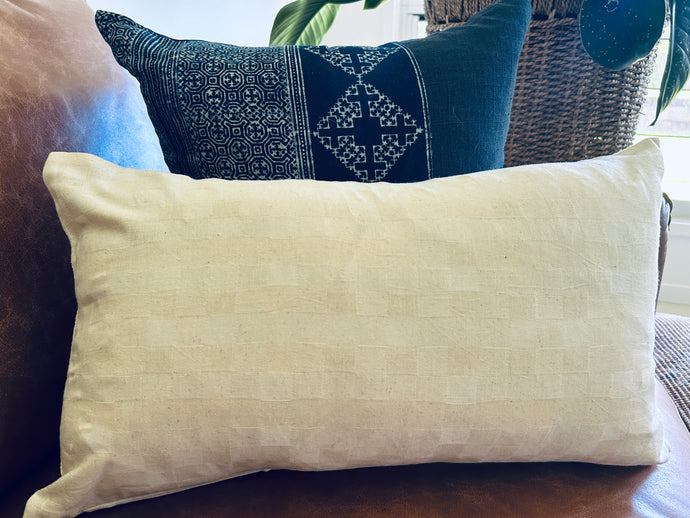 Hmong Handwoven Cushion ~ Sashimi White