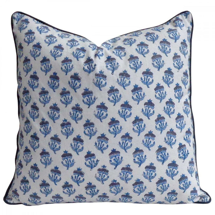 Raja ~ Block Printed Cushion Piped Edges