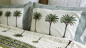 Pillowcase Set - Green Imperial Palm ( Back Soon)