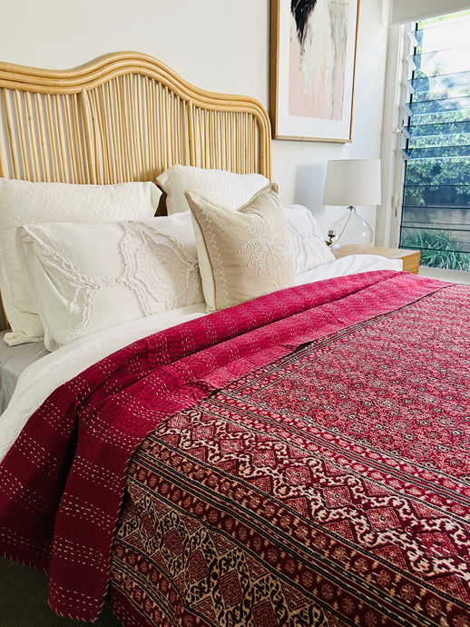 Garima Ajrakh Kantha Quilt ~ Queen | King