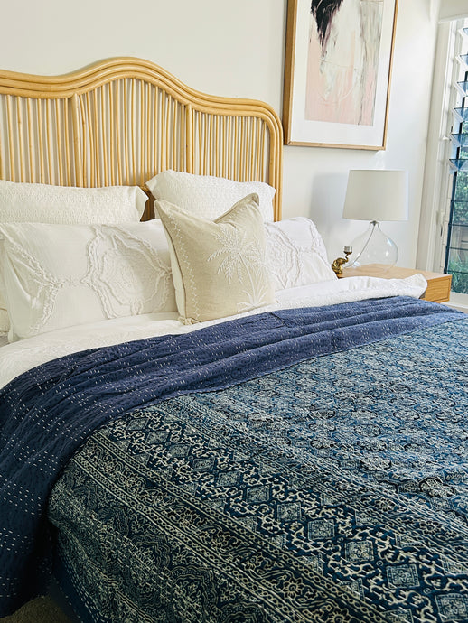 Ayaan  Ajrakh Kantha Quilt ~ Queen | King
