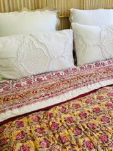 Load image into Gallery viewer, Mughal Mustard Print Cotton Filled Quilt  ~ King