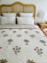 Load image into Gallery viewer, Aadesh Olive Palm Cotton Filled Quilt | Queen