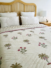 Load image into Gallery viewer, Aadesh Olive Palm Cotton Filled Quilt | Queen