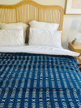 Load image into Gallery viewer, Indigo Tribal Kantha Quilt ~ Queen | King