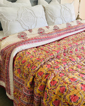 Load image into Gallery viewer, Mustard Floral Dohar | (Queen ~ King)