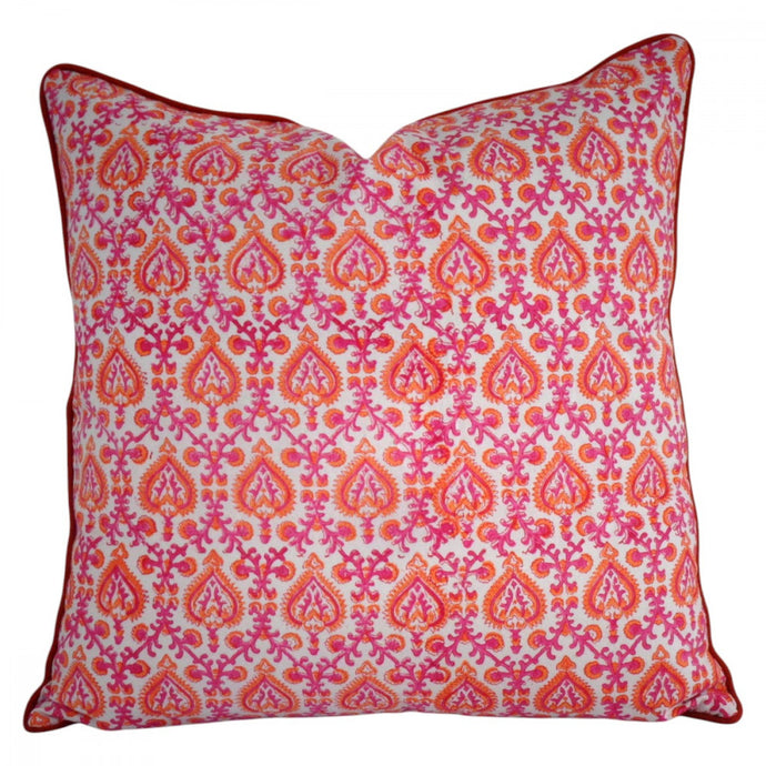 Preeti  ~ Block Printed Cushion Piped Edges