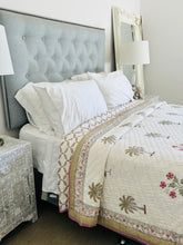 Load image into Gallery viewer, Aadesh Olive Palm Cotton Filled Quilt ~ Queen | King